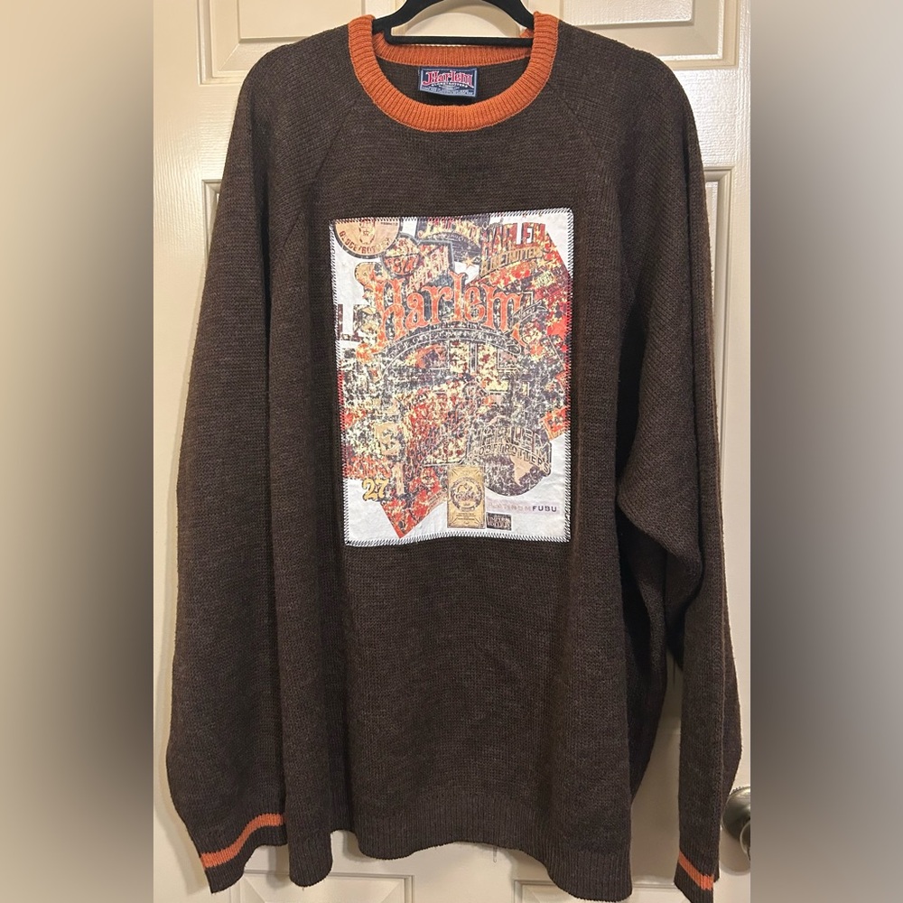 Vintage FUBU Harlem Globetrotters Platinum Acrylic Wool Blend Men’s Sweater